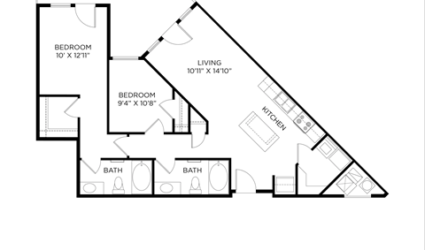 a floor plan of a house with an attic and a living room and a bedroom